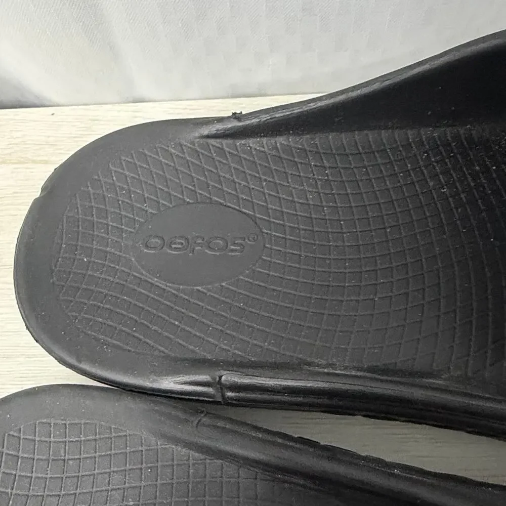 Oofos OOahh Slide Mens Size 14 Black Recovery Sandals